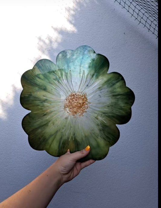 Plateau fleur géante verte